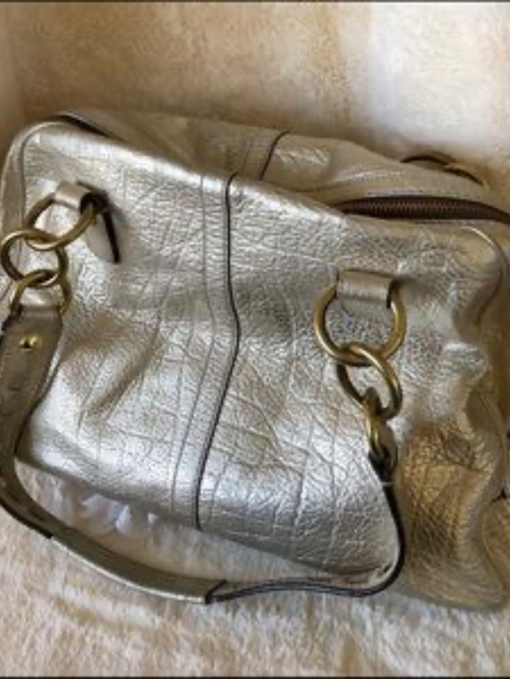 Coach Courtney Metallic Gold Soho Dome Large Satchel Shoulder Bag - Picture 10 of 13